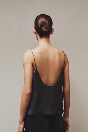 SILK T-SHIRT - Dark grey by Zara - Image 5