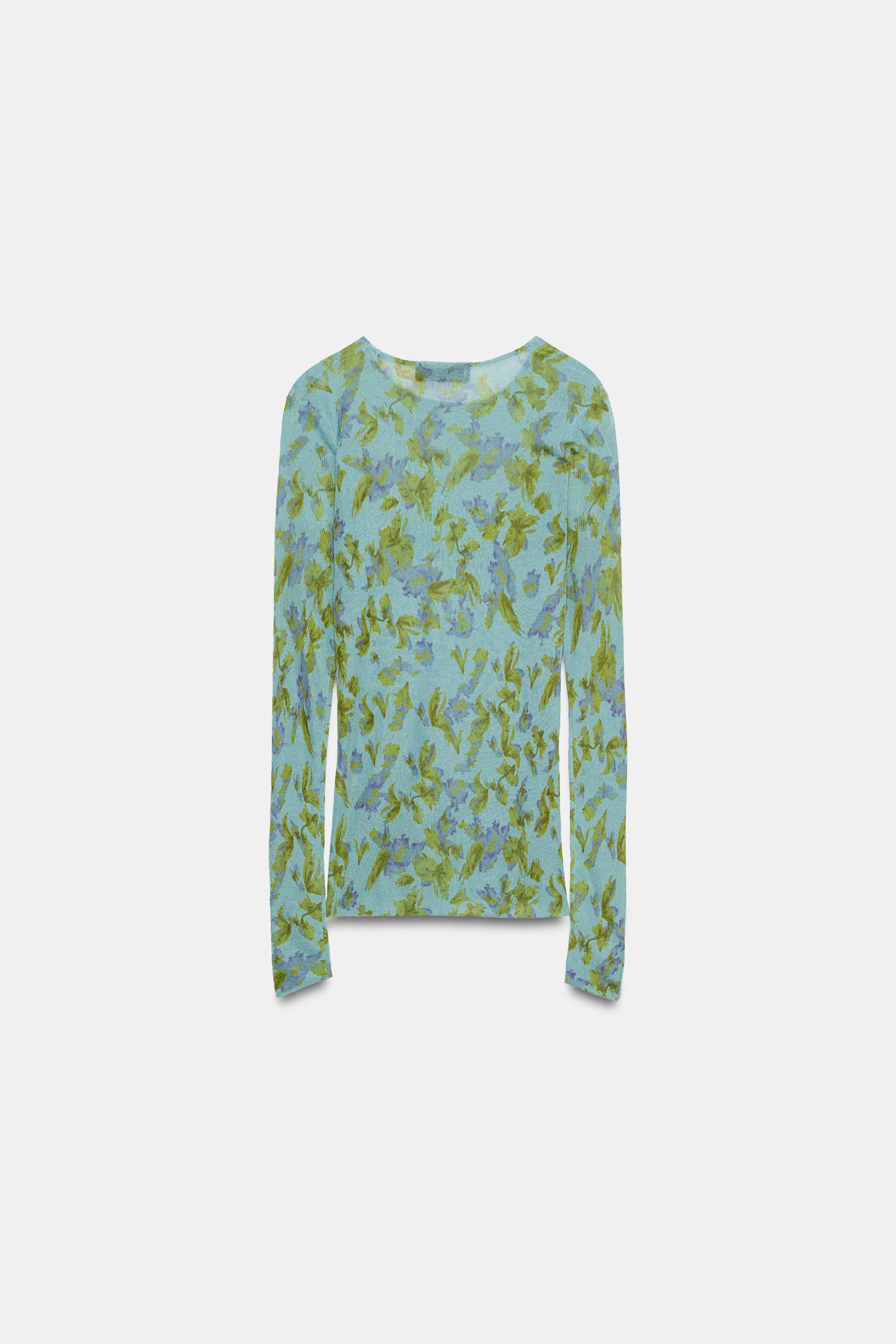 FLORAL PRINT KNIT TOP