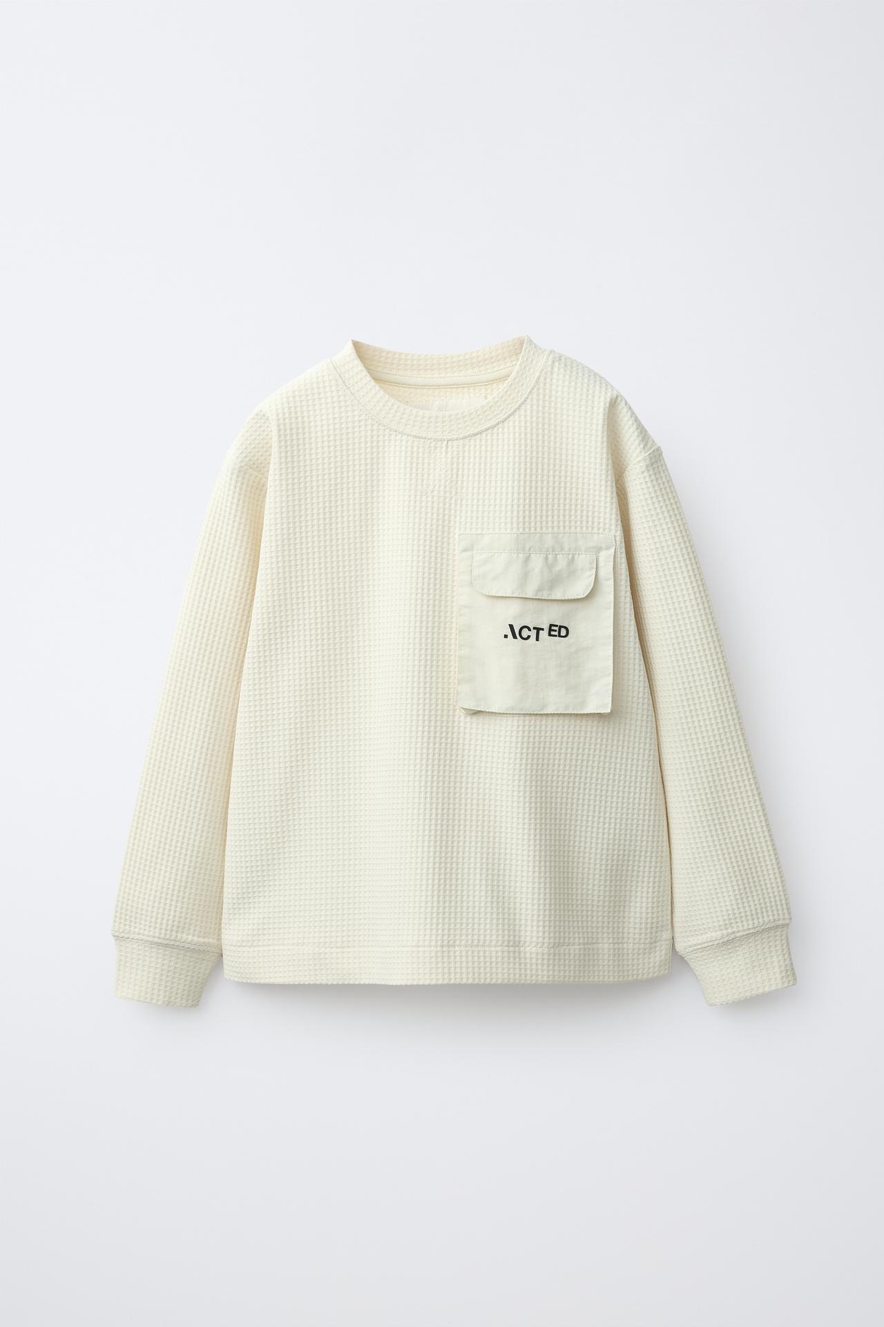WAFFLE POCKET T-SHIRT — Ecru