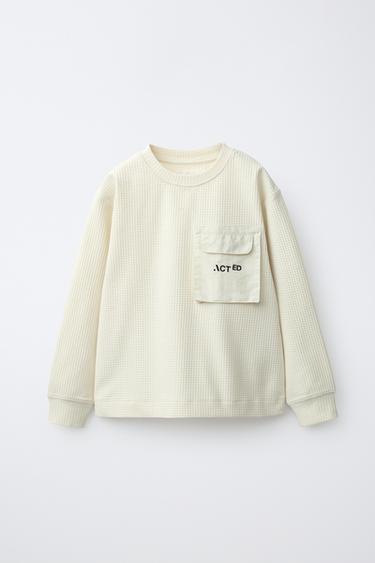 WAFFLE POCKET T-SHIRT — Ecru 2