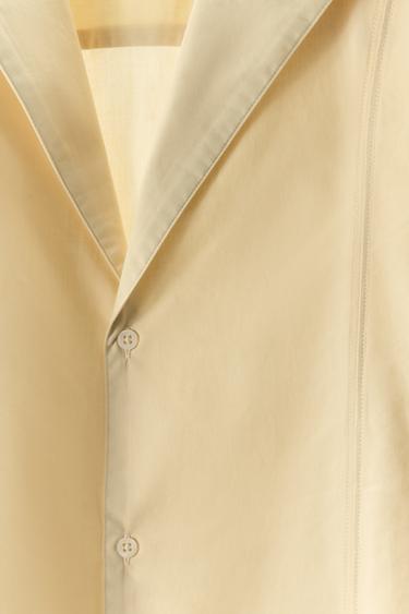 POPLIN SHIRT WITH STITCHING - Ecru by Zara - Image 8