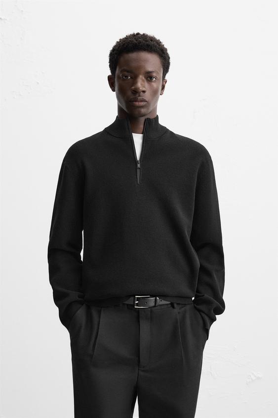 Zara Strickpullover Zara Schwarzer Rollkragenpullover Zara