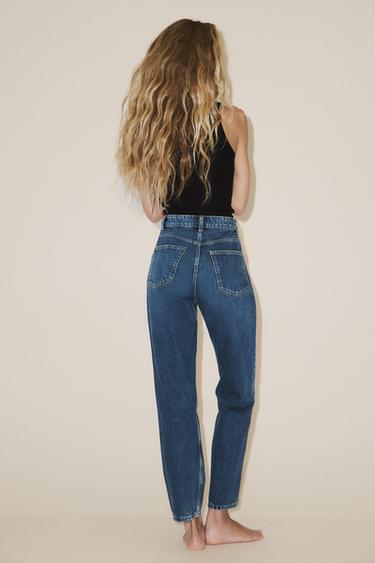 TRF MOM FIT HIGH-WAIST JEANS - Navy blue by Zara
