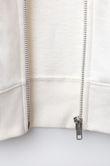 SWEAT ZIPPÉ VARSITY - Écru de Zara - Image 3