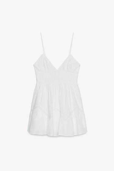 EMBROIDERED SHORT DRESS - White by Zara - Image 4