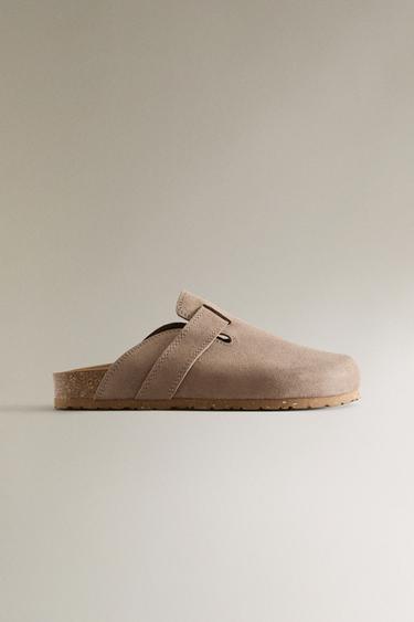 LEATHER CLOGS WITH STRAP -  by Zara - Image 0