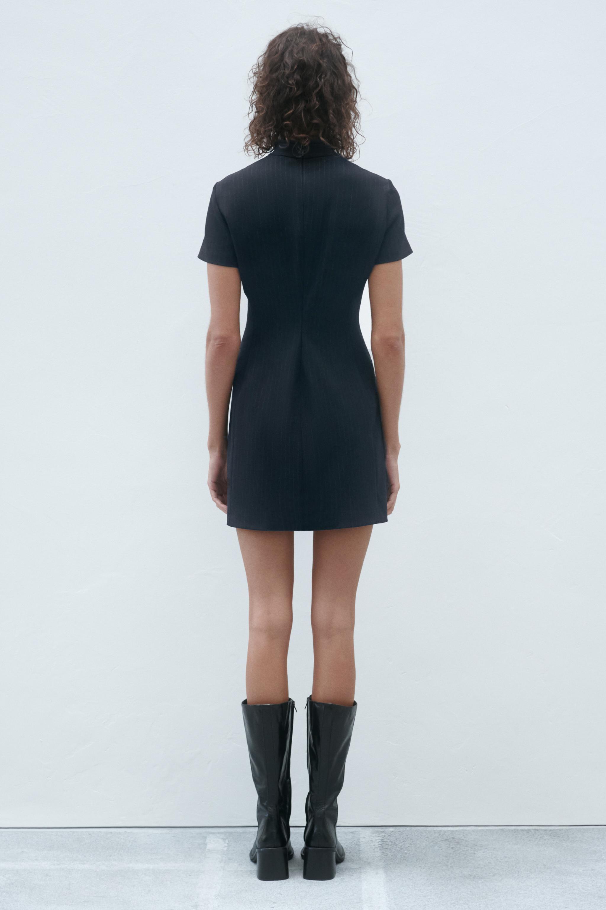 zara short pinstripe dress