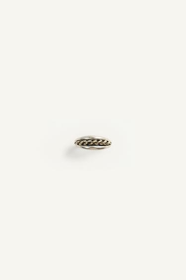 CONTRAST METAL RING - Silver by Zara