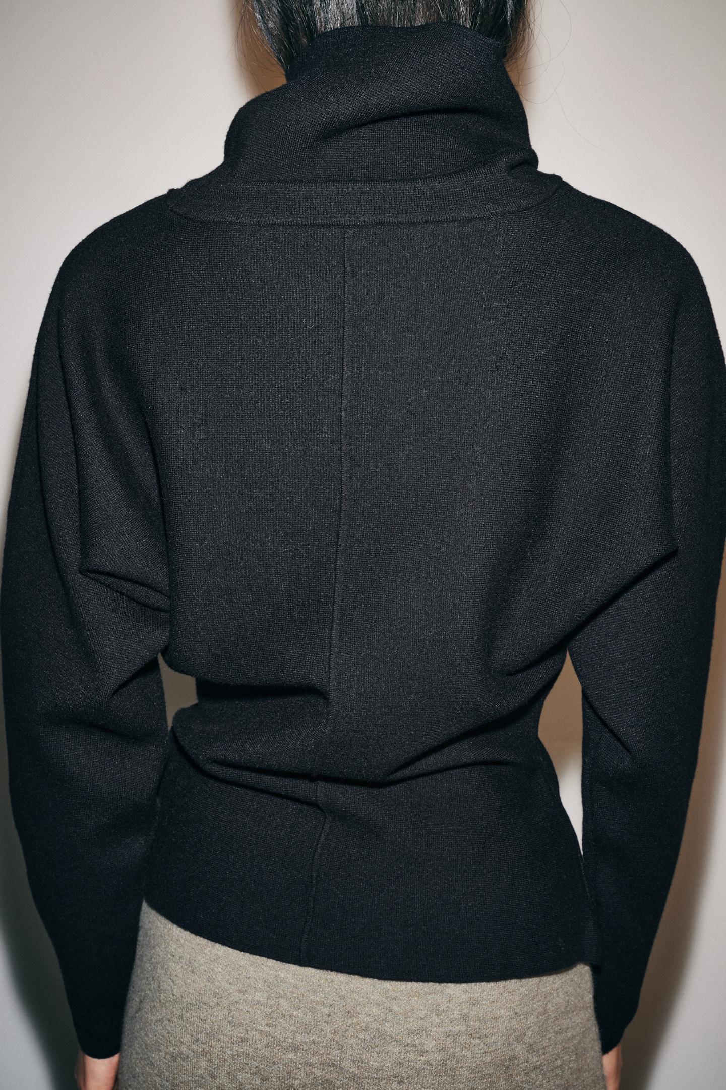 Женский свитер Zara High Neck Knit, цвет: Чёрный — фото 3