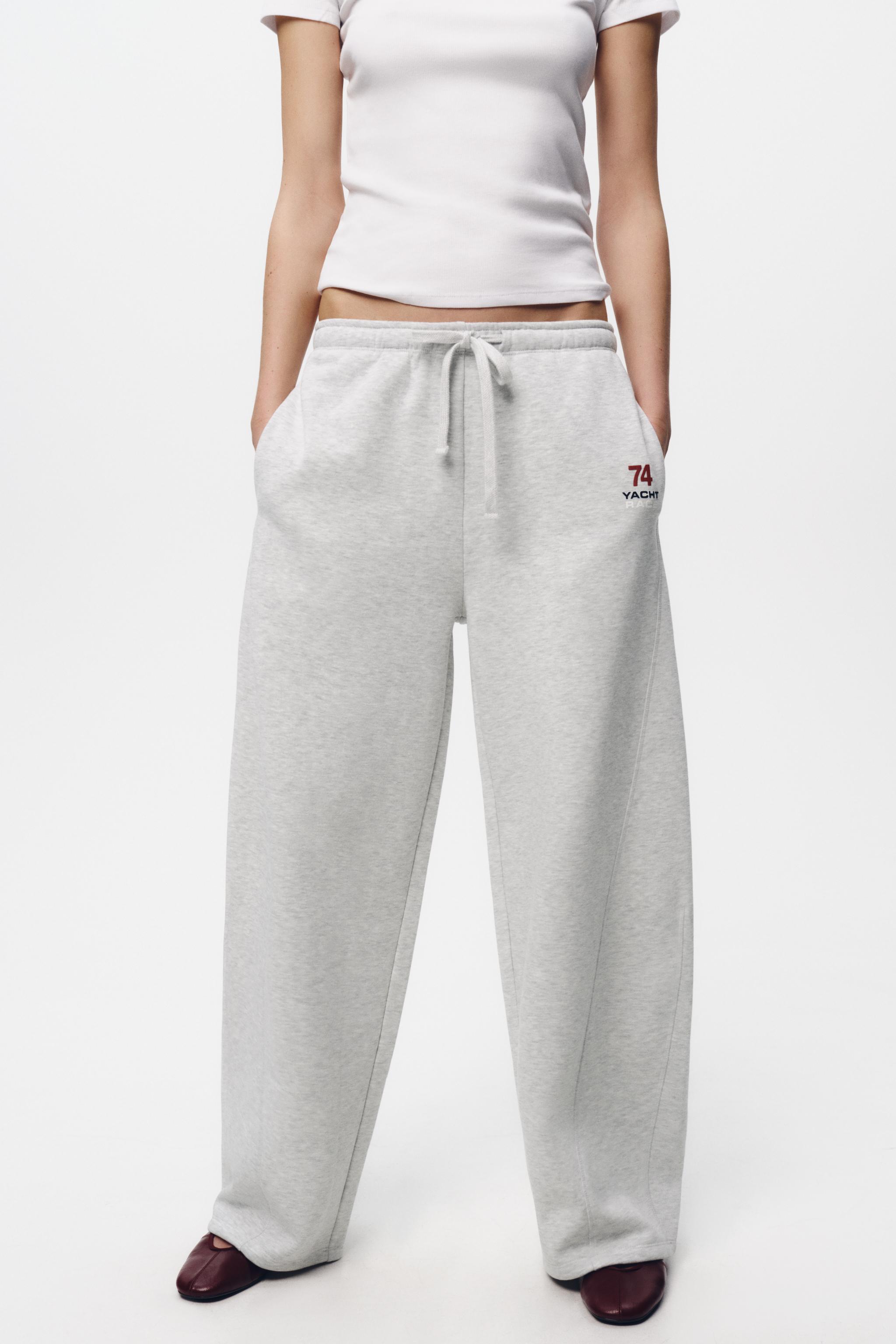 TEXT DETAIL PLUSH PANTS - Gray marl | ZARA United States