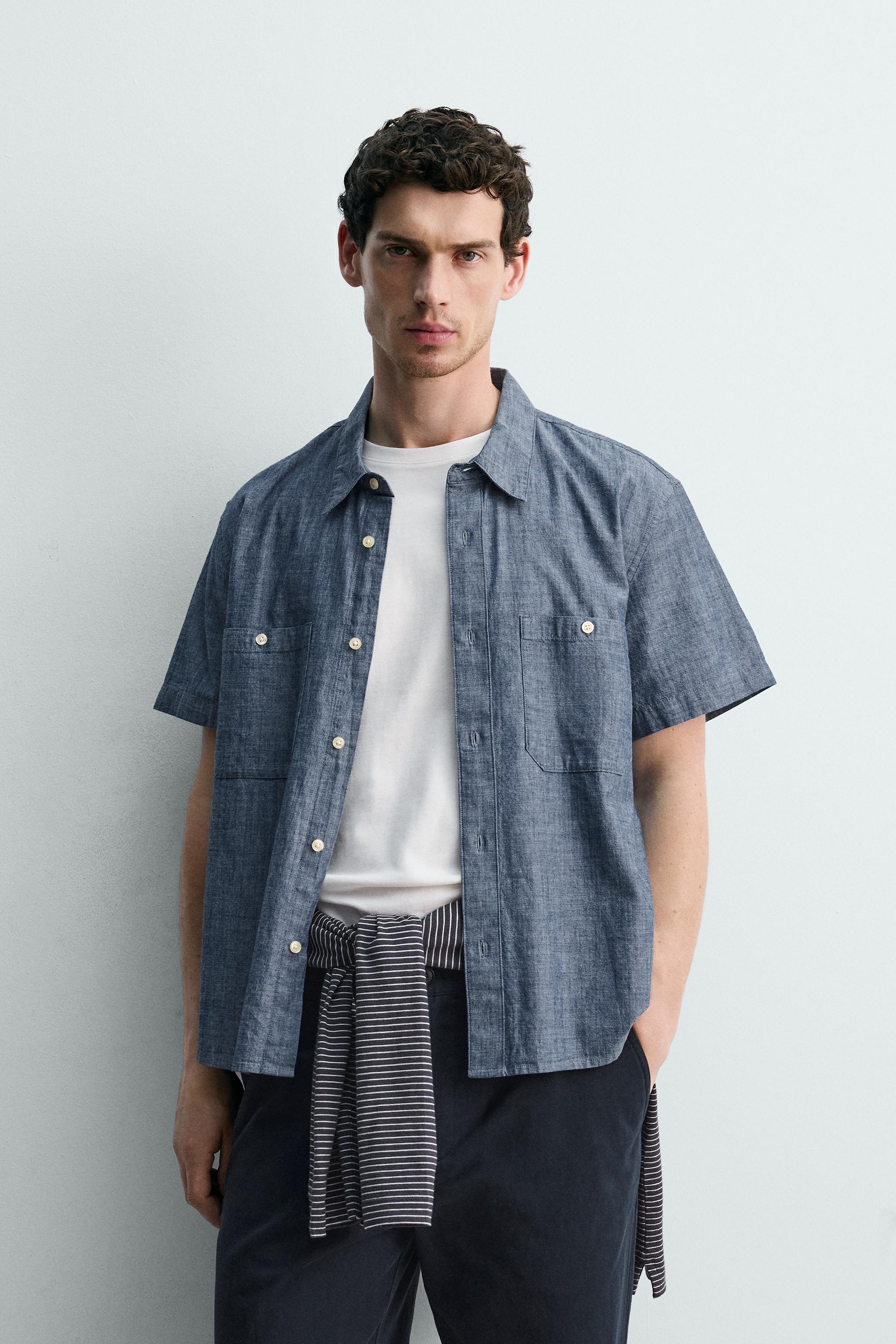 CHAMBRAY DENIM SHIRT - Mid-blue | ZARA Singapore