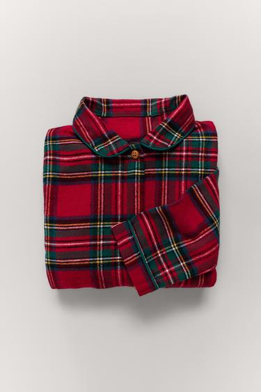 PIJAMA ENTERO FRANELA CUADROS - Rojo de Zara