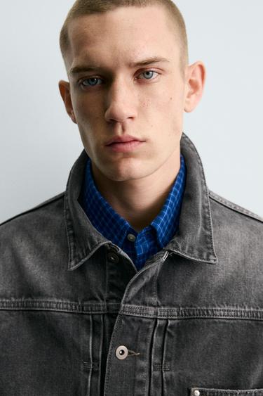 WASHED-EFFECT DENIM JACKET - Grey by Zara - Image 4