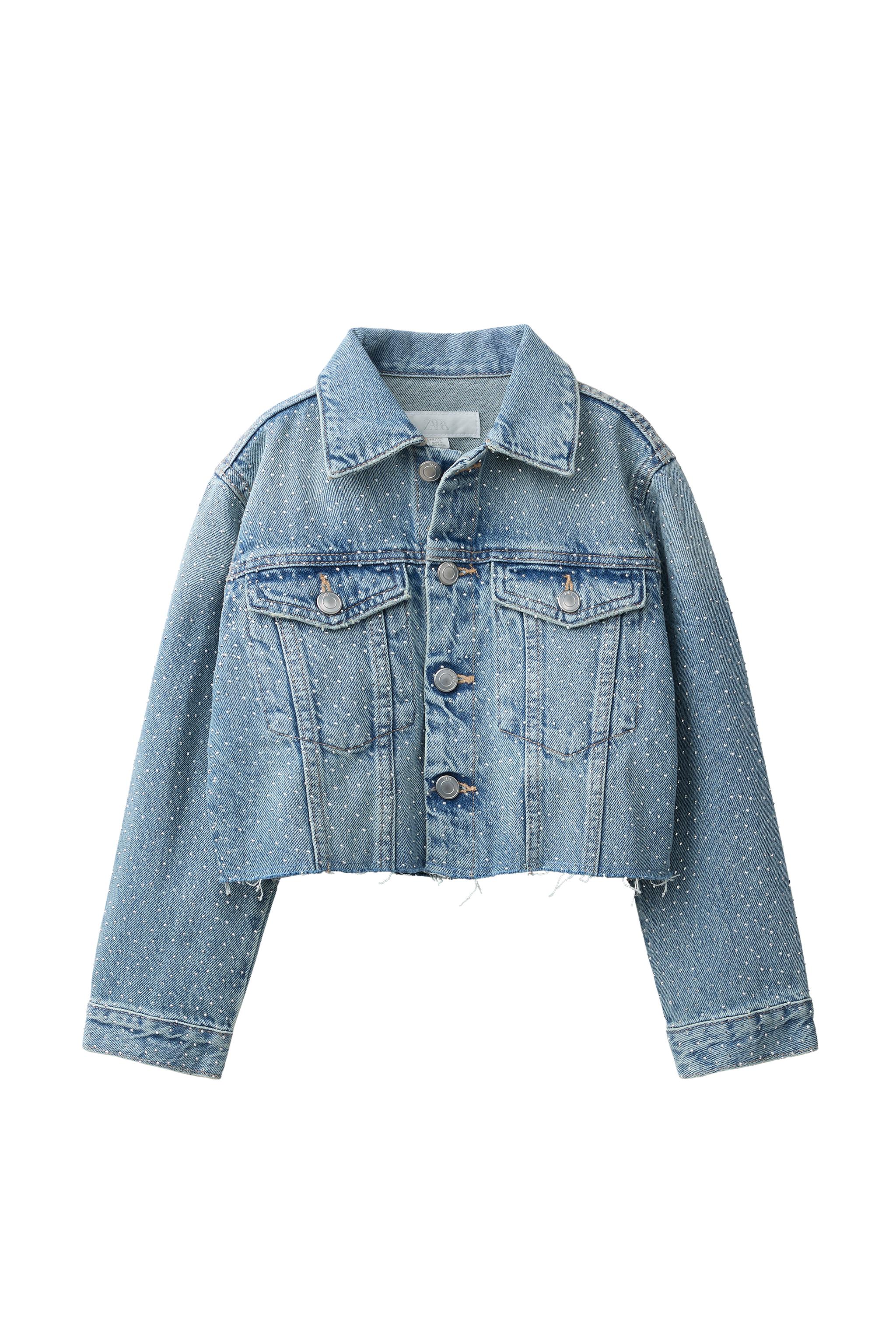 ジャケット・アウター meer. COLLAR RUFFLES DENIM JACKET /BLE DENIM JACKET WITH SHIMMER - Blue | ZARA South Africa