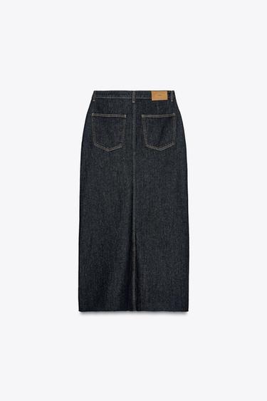 FALDA Z1975 MIDI DENIM - Azul de Zara