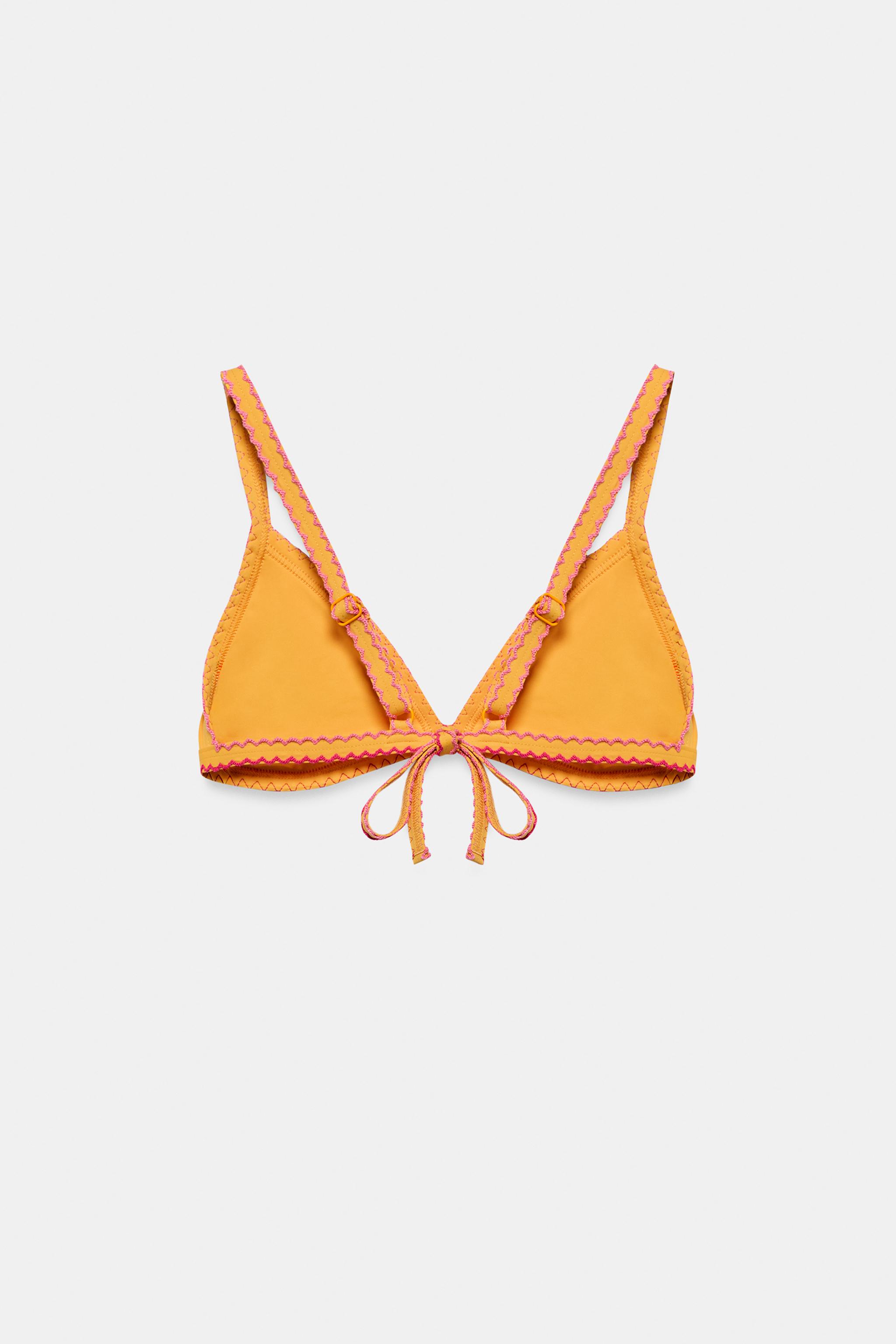EMBROIDERED FLORAL BIKINI TOP