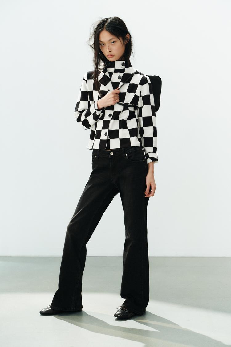 Chaqueta cuadros punto