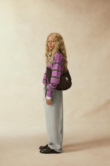 Zara STRIPED EMBROIDERED KNIT SWEATER CHAMPION ® X ZARA - Purple
