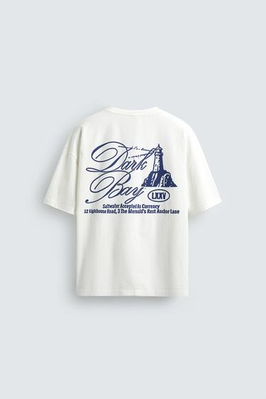 T-SHIRT À IMPRIMÉS BIMATIÈRES - Blanc cassé de Zara - Image 7