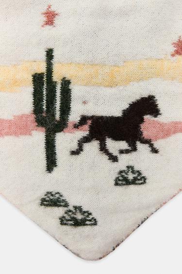 BANDANA EN MAILLE IMPRIMÉ - Écru de Zara - Image 3