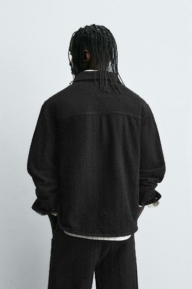 TEXTURE DENIM SHIRT - Black by Zara - Image 3