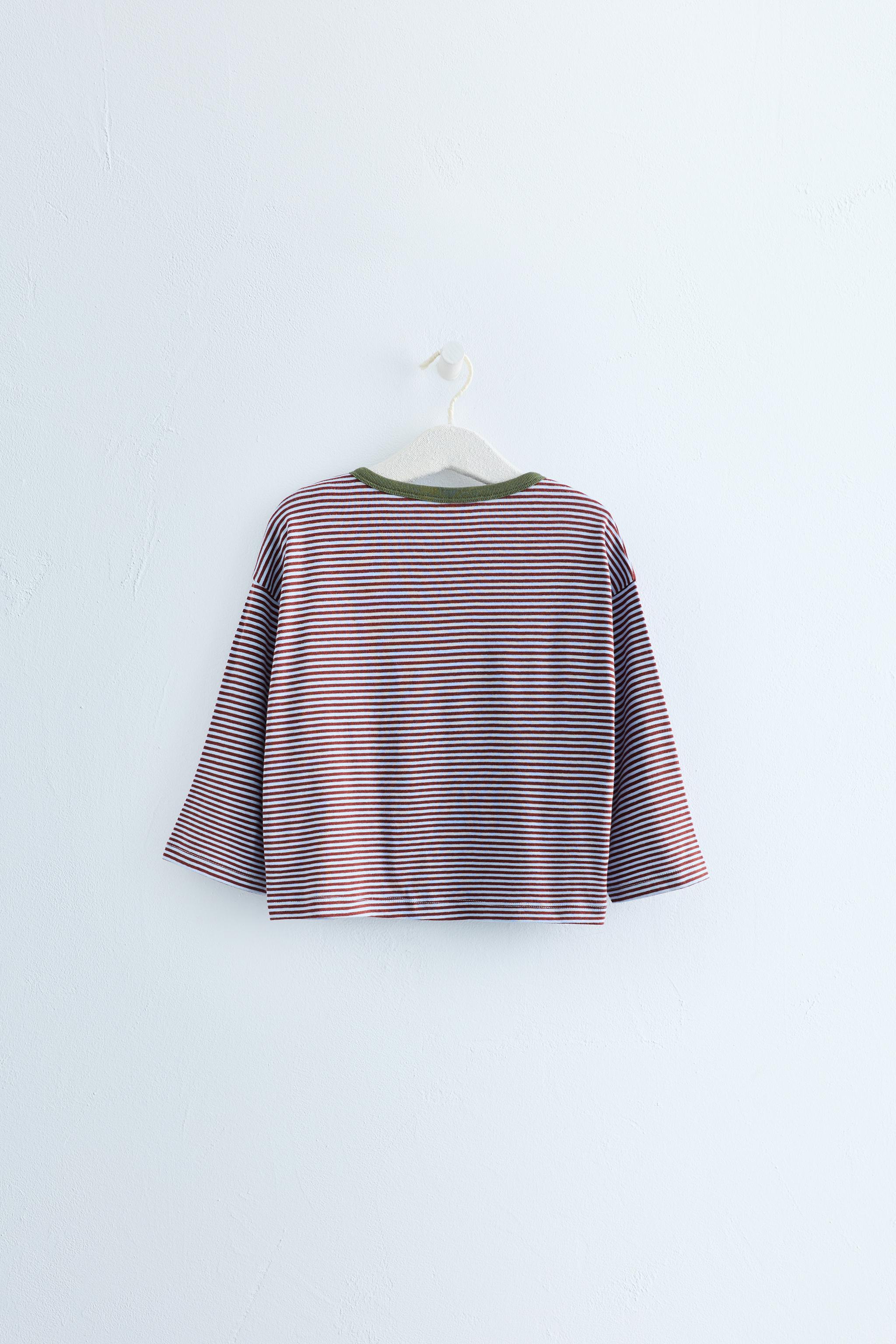 ZARA TIMELESS - STRIPED HENLEY T-SHIRT