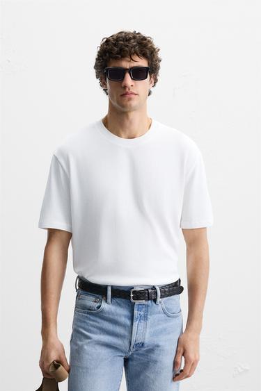 PLAYERA PUNTO REGULAR FIT - Blanco de Zara