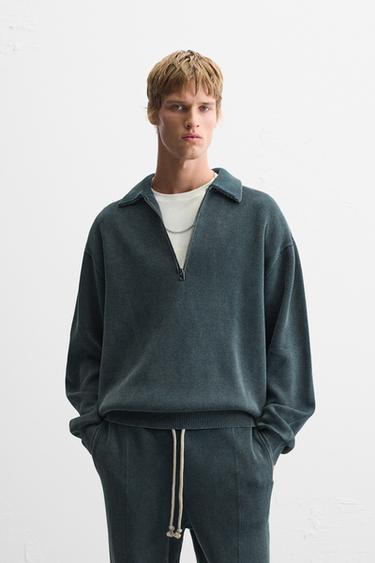 POLO PUNTO ESTRUCTURA LAVADO - Marino de Zara