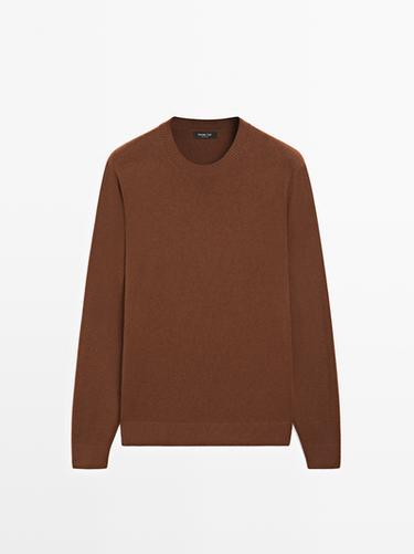Zara Knit cotton and wool sweater with crew neck - 