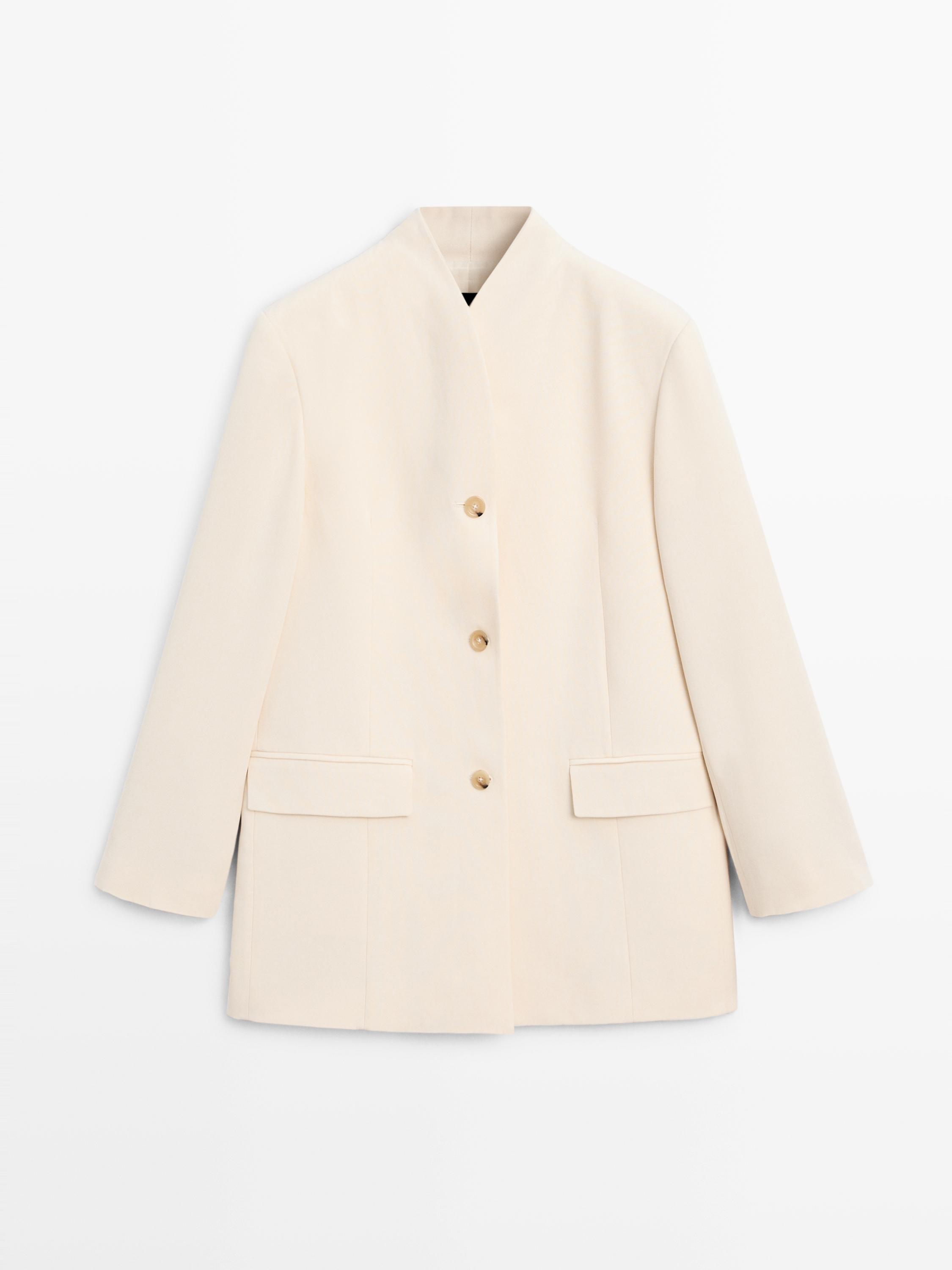 Veste satinée à col montant
