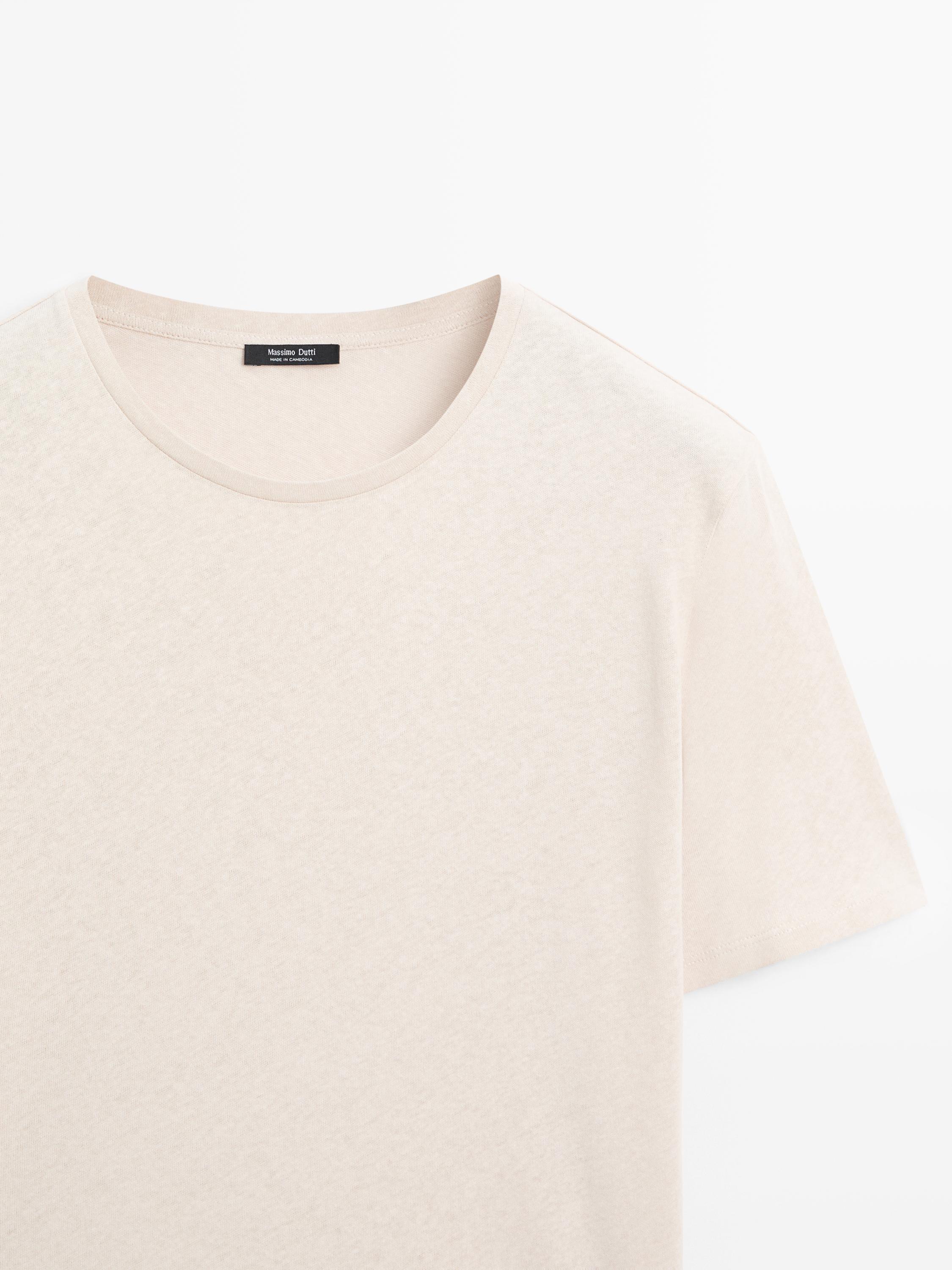 Short sleeve linen and cotton T-shirt