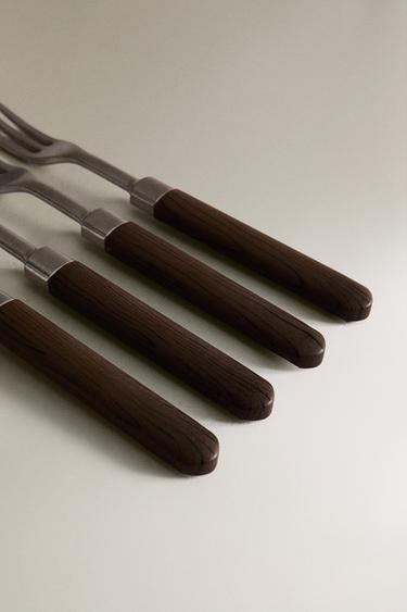 PACK OF FORKS WITH RESIN HANDLES (PACK OF 4) - Brown by Zara - Image 2