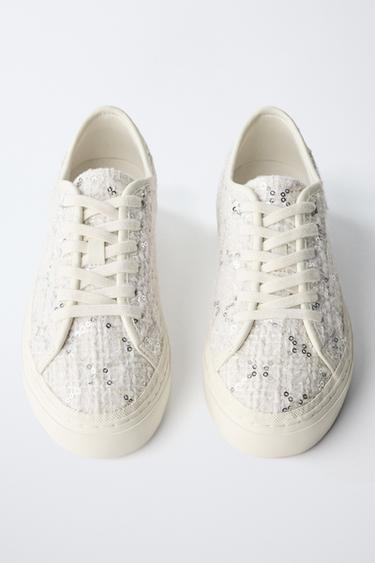 TENNIS OU BASKET À PAILLETTES - Blanc de Zara - Image 4
