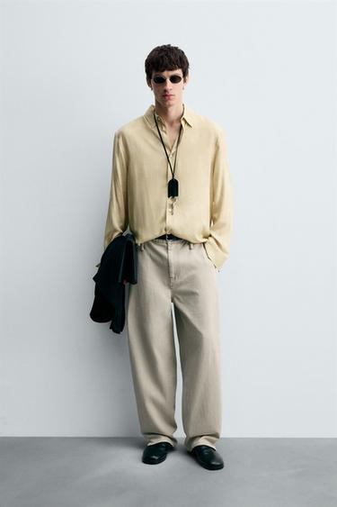 FLOWING VISCOSE SHIRT - Beige by Zara