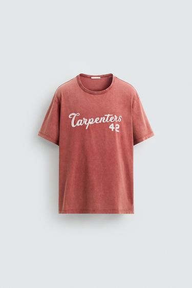 CAMISETA LAVADA BORDADO - Caldero de Zara