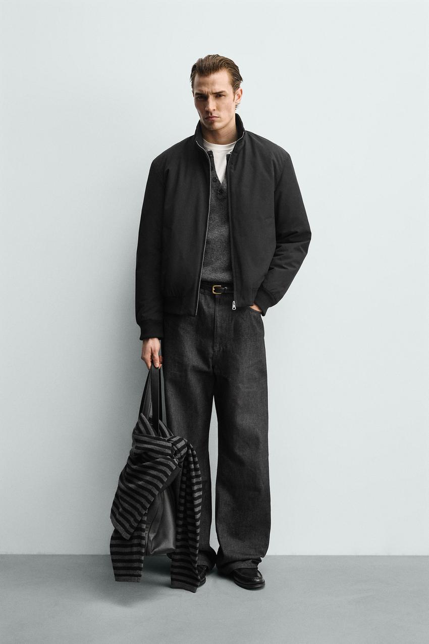 撥水加工入りパフジャケット - ブラック | ZARA Japan / 日本