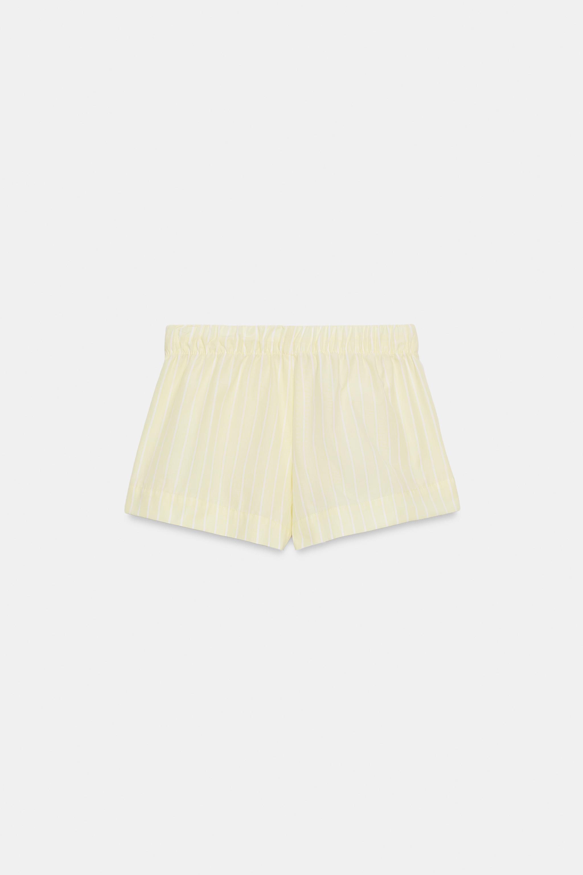 Zara Çizgili Poplin Şort görsel 5