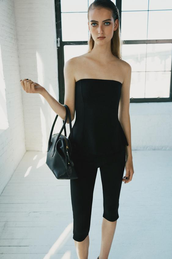 PANTALÓN CAPRI STRETCH - Negro de Zara - Imagen 0