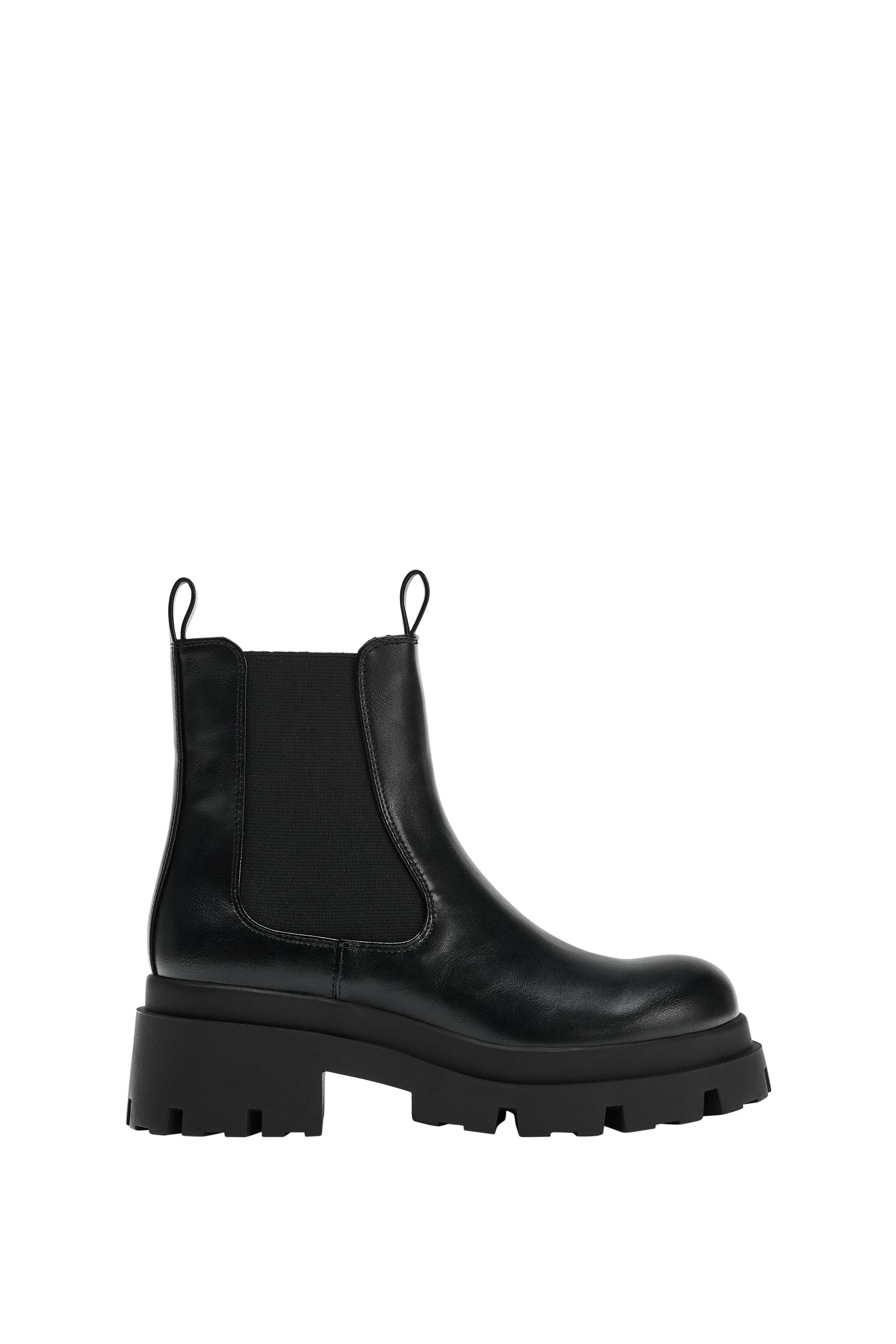 トラックソールショートブーツ - ブラック | ZARA Japan / 日本