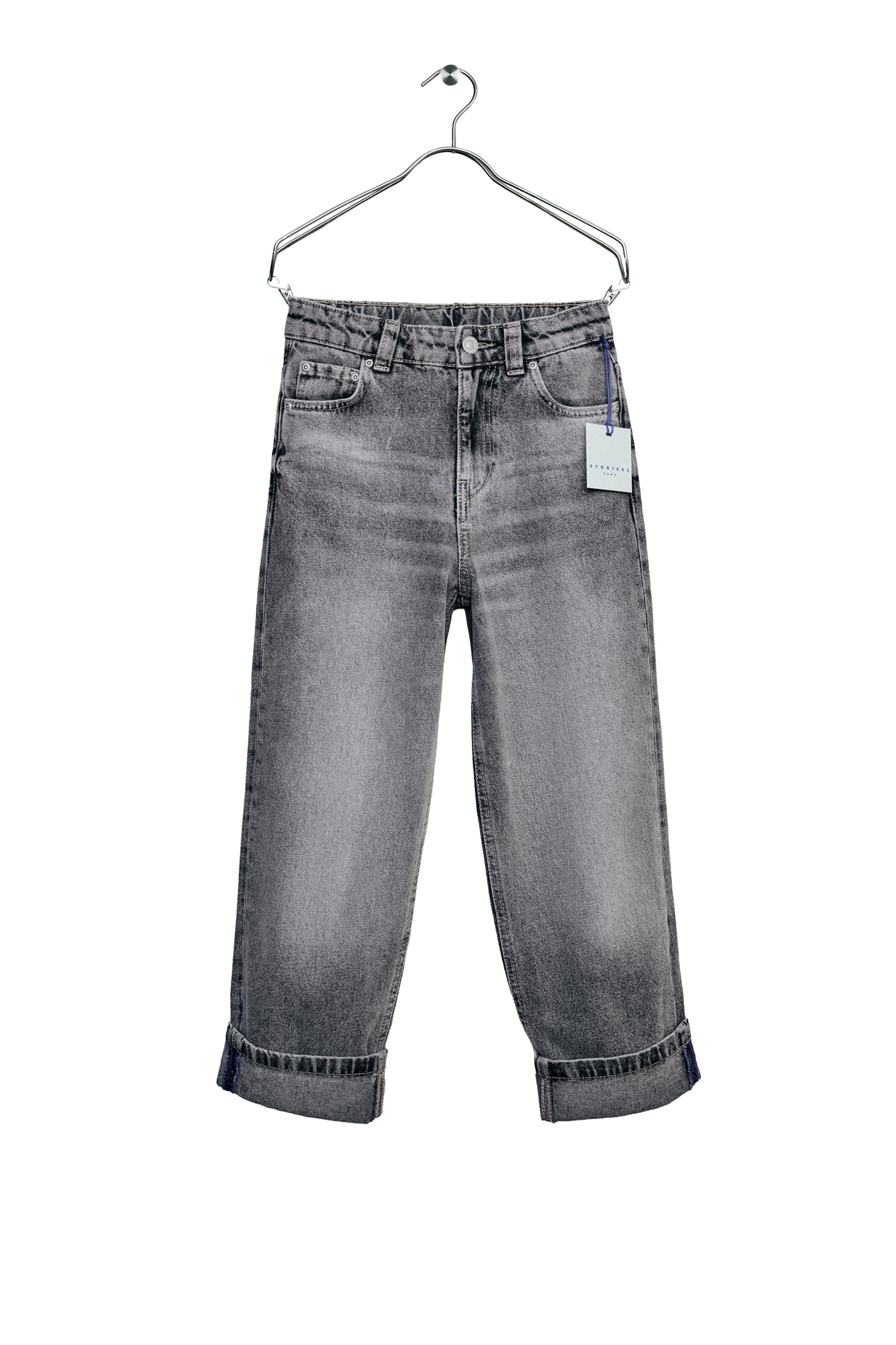 STORIESZ - LOOSE FIT CUFFED JEANS - Gray | ZARA United States
