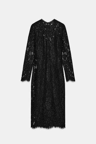 ZW COLLECTION LIMITED EDITION LACE MIDI DRESS - Black by Zara