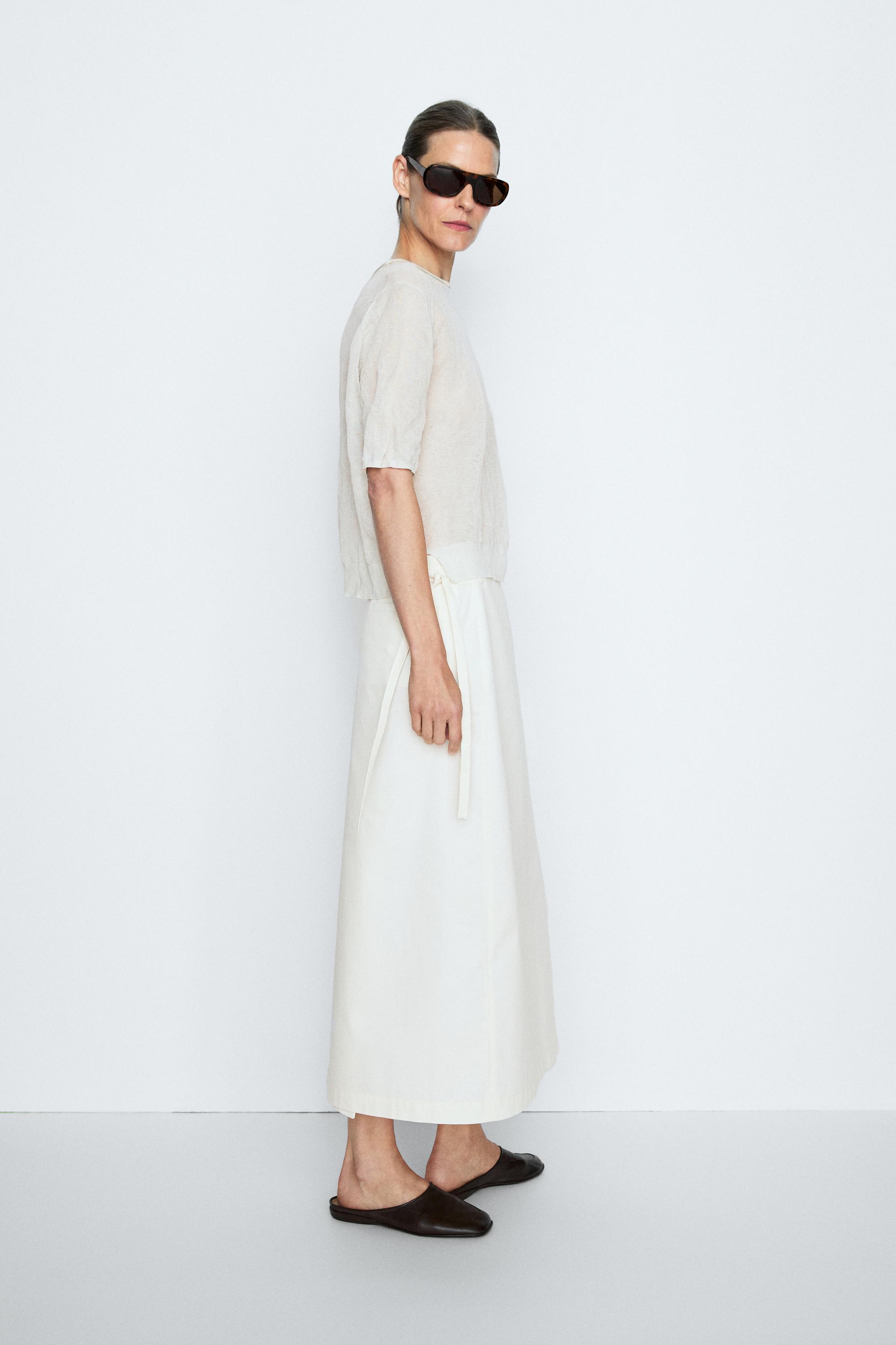 Wrap midi skirt - STUDIO — Ecru