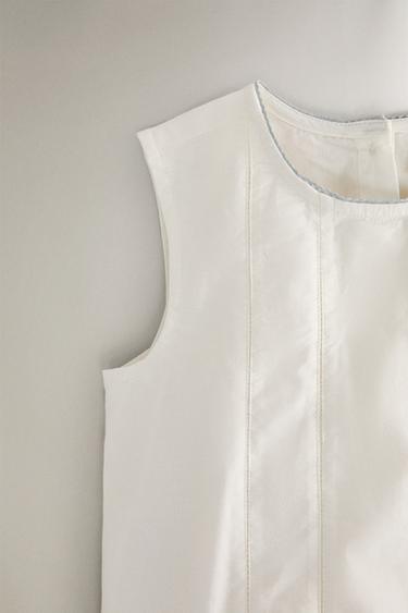 CHILDREN’S DUNGAREES WITH LACE TRIM - Oyster-white by Zara - Image 2