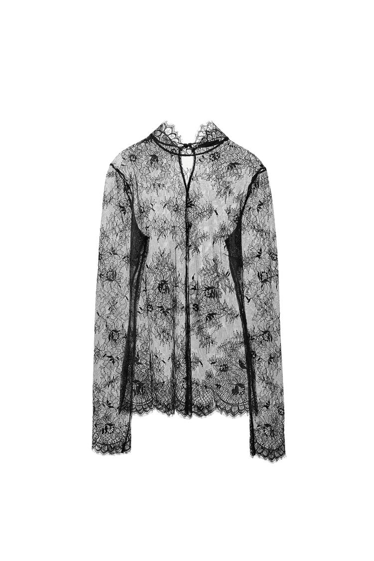 Top encaje cuello alto