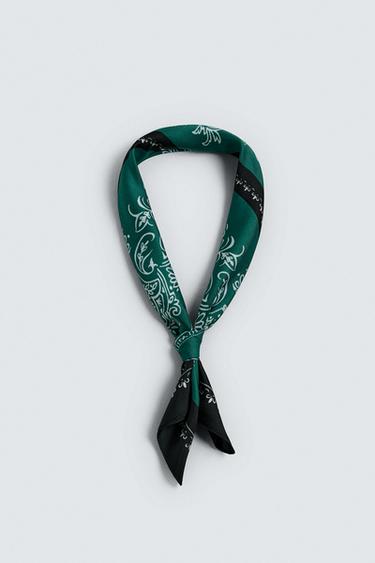PAISLEY PRINT BANDANA - Green by Zara