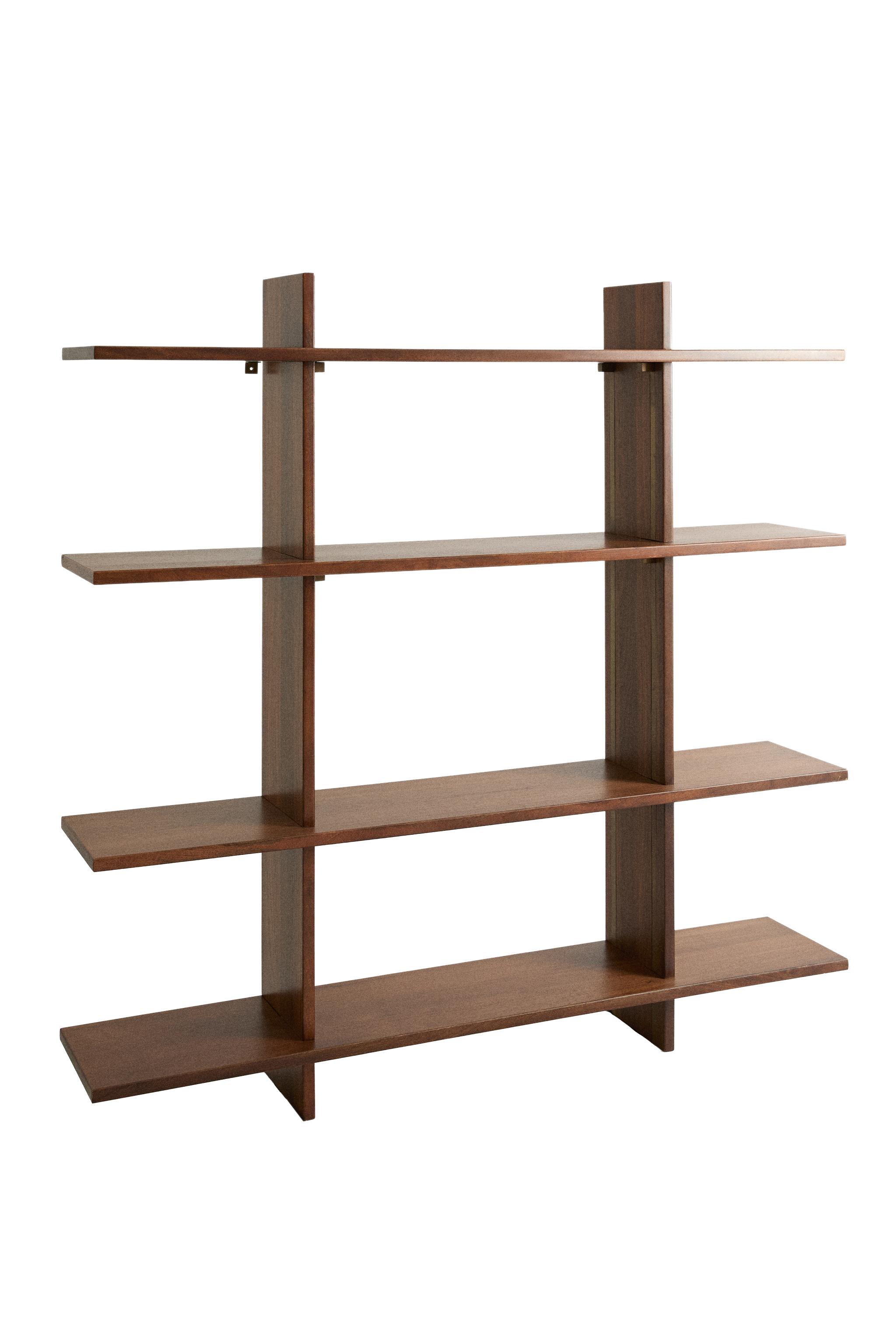 OPEN WOOD AND STEEL SHELVING UNIT - Dark brown | ZARA United States