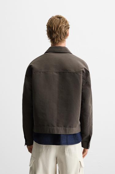 CROPPED FIT JACKET - Dark brown by Zara - Image 2