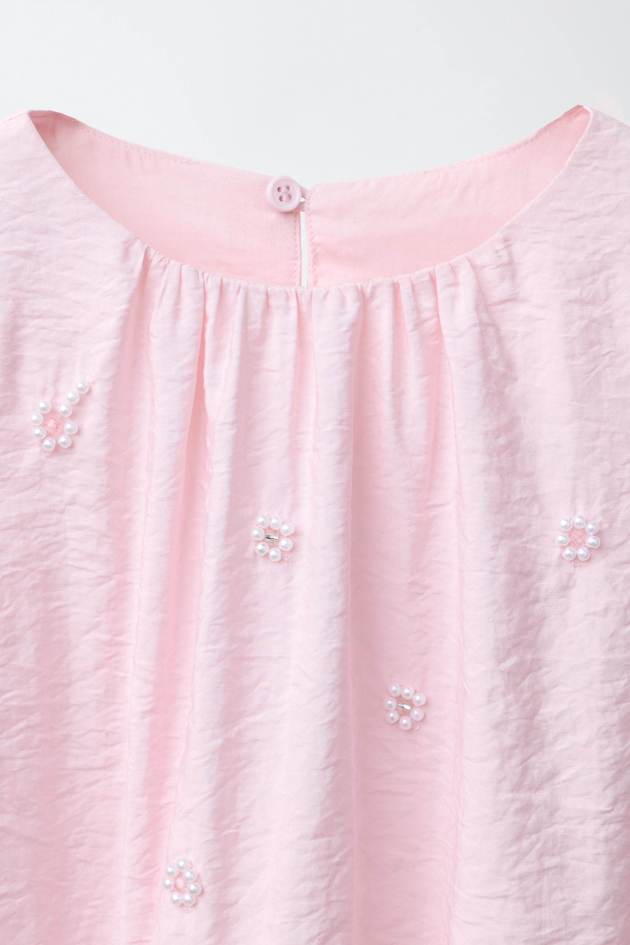 SATIN EFFECT PEARL BLOUSE