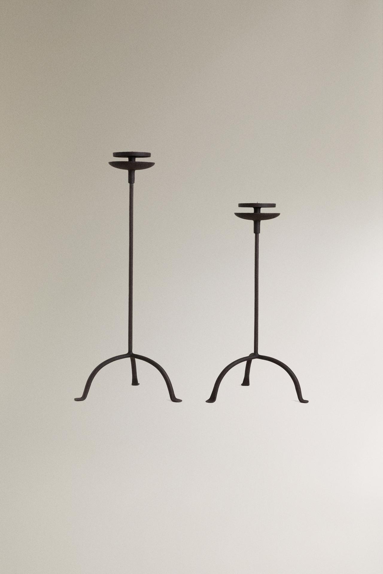 TRIPOD CANDLESTICK — Black