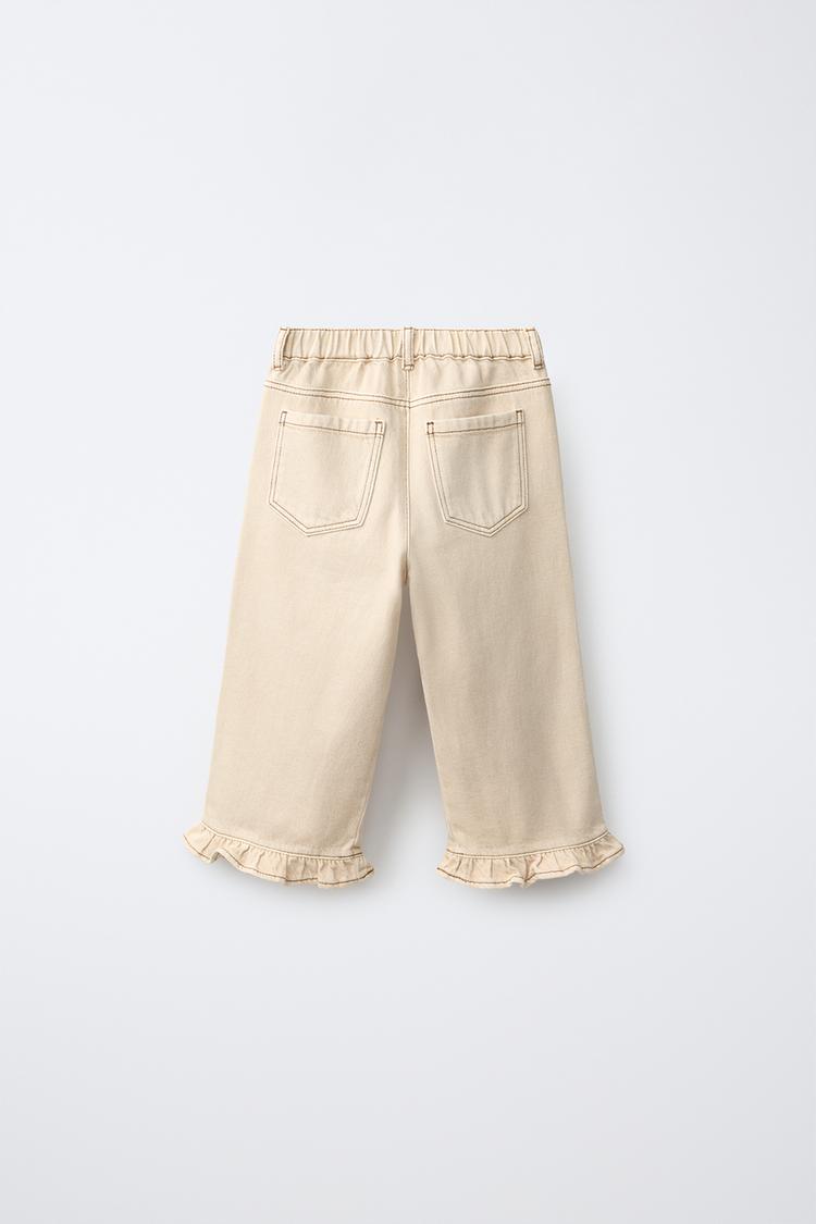 Pantalones culotte de twill con volantes 2